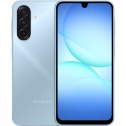 Samsung Galaxy A17 4G σε γαλάζιο χρώμα με οθόνη Super AMOLED 6,7" και με τριπλή πίσω κάμερα 50MP