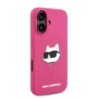 Karl Lagerfeld Magsafe Silicone Case "Choupette's Head" Θήκη προστασίας από σιλικόνη – iPhone 16 Fuchsia – KLHMP16SSCHPPLF