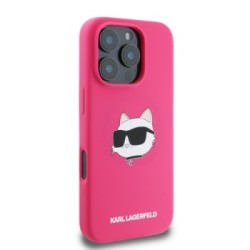 Karl Lagerfeld Magsafe Silicone Case "Choupette's Head" Θήκη προστασίας από σιλικόνη – iPhone 16 Pro Max Fuchsia – KLHMP16XSCHPP