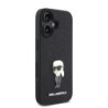 Karl Lagerfeld Ikonik Fixed Glitter Hard Case with Ikonik Metal Logo Θήκη προστασίας από σιλικόνη – iPhone 16 Glitter Black – KL