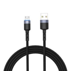 Tellur - Micro USB Cable 3A - Black - Καλώδιο δεδομένων USB σε Micro USB με φως LED, 1,2 μέτρα