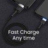 Tellur - Micro USB Cable 3A - Black - Καλώδιο δεδομένων USB σε Micro USB με φως LED, 1,2 μέτρα