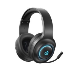 QCY Heroad V200 Ασύρματο Over Ear Gaming Headset με σύνδεση Bluetooth σε μαύρο χρώμα με μικρόφωνο πλαϊνή όψη