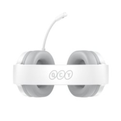QCY Heroad V200 Ασύρματο Over Ear Gaming Headset με σύνδεση Bluetooth σε λευκό χρώμα με μικρόφωνο πάνω όψη