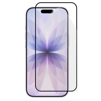 3D Tempered Glass Full Cover & Full Glue για Apple iPhone 17 - Μαύρο τοποθετημένο μπροστά από συσκευή