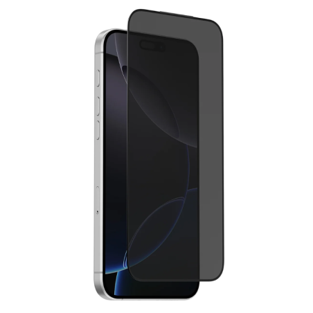 Privacy Tempered Glass για Apple iPhone 17 - Μαύρο τοποθετημένο μπροστά από συσκευή