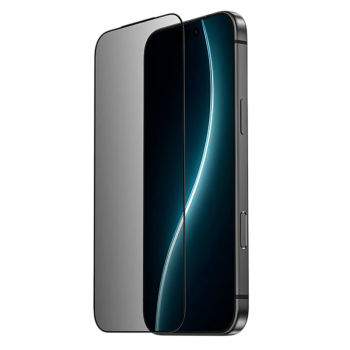 Privacy Tempered Glass για Apple iPhone 17 Pro Max - Μαύρο τοποθετημένο μπροστά από συσκευή