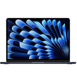 Apple MacBook Air 2024 με επεξεργαστή apple m3 8-core σε μαύρο χρώμα με ενεργή οθόνη retina 13,6"