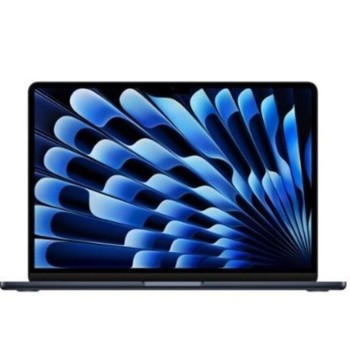 Apple MacBook Air 2024 με επεξεργαστή apple m3 8-core σε μαύρο χρώμα με ενεργή οθόνη retina 13,6"
