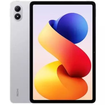 Xiaomi Redmi Pad 2 Pro σε ασημί χρώμα μπροστινή και πίσω όψη με ενεργή οθόνη IPS 12.1" και πίσω κάμερα 8MP