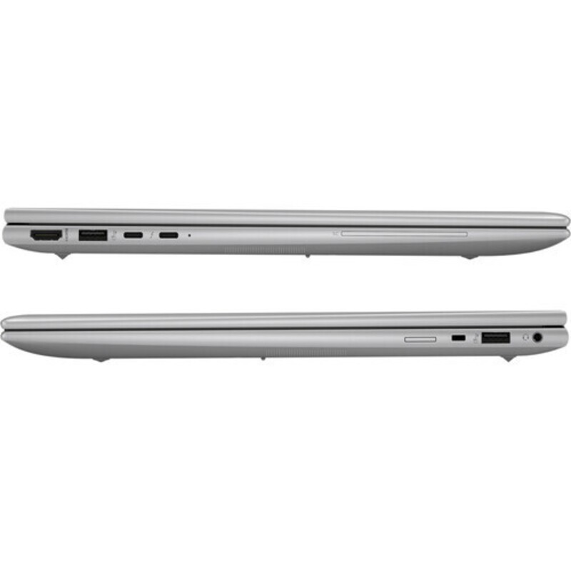 HP ZBook Firefly 14 G11 σε ασημί χρώμα πλαϊνές όψεις με εμφανής τις διαθέσιμες θύρες HP ZBook Firefly 14 G11 σε ασημί χρώμα πλαϊνές όψεις με εμφανής τις διαθέσιμες θύρες