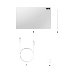 Samsung Galaxy Tab S11 Ultra σε ασημί χρώμα περιεχόμενα συσκευασίας