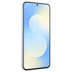 Samsung Galaxy S25 FE 5G σε γαλάζιο χρώμα μπροστινή πλευρική όψη με ενεργή οθόνη AMOLED 6.7"