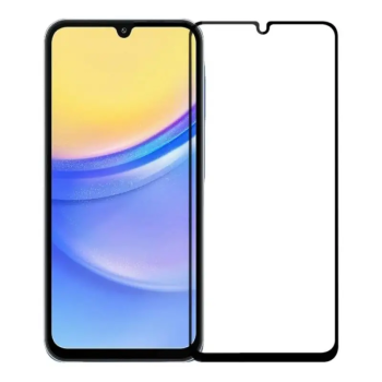 3D Tempered Glass Full Cover & Full Glue για Samsung Galaxy A26 - Μαύρο τοποθετημένο μπροστά από συσκευή