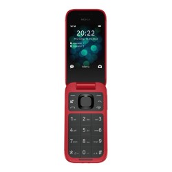 Nokia 2660 Flip Dual SIM με Ελληνικό Μενού σε κόκκινο χρώμα προεπισκόπηση ανοιχτού κινητού με ενεργή οθόνη