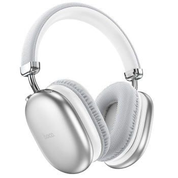 Hoco W35 MAX Ασύρματα / Ενσύρματα Over Ear Ακουστικά σε Ασημί χρώμα με έως 40 ώρες λειτουργίας