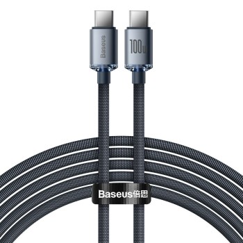 Baseus Crystal Shine Braided USB 2.0 Cable USB-C male - USB-C 100W μαύρο 2 μέτρα
