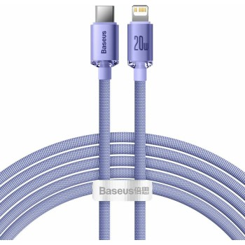 Baseus Crystal Shine Braided 20W USB-C σε Lightning μωβ 1,2 μέτρα