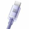 Baseus Crystal Shine Braided USB 2.0 Cable USB-C male - USB-A 100W μωβ 2 μέτρα
