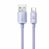 Baseus Crystal Shine Braided USB 2.0 Cable USB-C male - USB-A 100W μωβ 2 μέτρα
