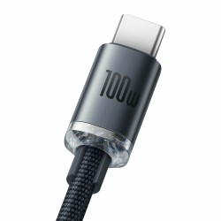 Baseus Crystal Shine Braided USB 2.0 Cable USB-C male - USB-A 100W μαύρο 2 μέτρα