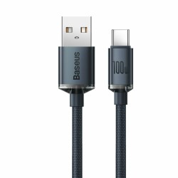 Baseus Crystal Shine Braided USB 2.0 Cable USB-C male - USB-A 100W μαύρο 2 μέτρα