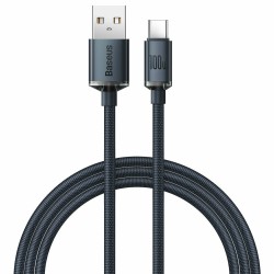 Baseus Crystal Shine Braided USB 2.0 Cable USB-C male - USB-A 100W μαύρο 2 μέτρα