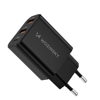 Wozinsky (CWCUCB) Φορτιστής Τοίχου USB-C & 2xUSB-A 30W μαύρο