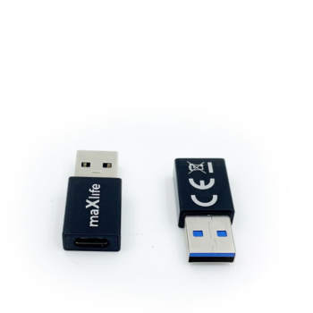 Maxlife Μετατροπέας USB-A male σε USB-C female - Μαύρο προεπισκόπηση μετατροπέα