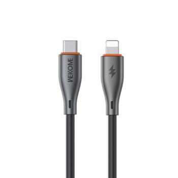 WK WDC-69 USB-C to Lightning Cable 27W 1m σε μαύρο χρώμα