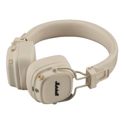 Marshall Major V Ασύρματα / Ενσύρματα On Ear Ακουστικά - Μπεζ με 100 ώρες λειτουργίας και quick charge με ανοιχτές κάψες