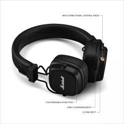 Marshall Major V Ασύρματα / Ενσύρματα On Ear Ακουστικά - Μαύρο λοιπά χαρακτηριστικά