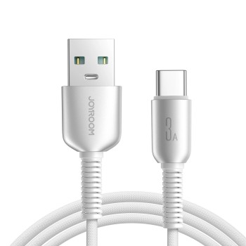 Joyroom Series Braided USB 2.0 Cable USB-C male - USB-A Καλώδιο 60W 1m - Γκρι βύσματα με τυλιγμένο καλώδιο