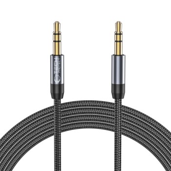 Tech-Protect UltraBoost Braided Καλώδιο 3.5mm jack / 3.5mm jack 1.5m - Μαύρο διπλωμένο καλώδιο