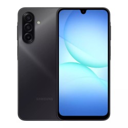 Samsung Galaxy A17 4G σε μαύρο χρώμα με οθόνη Super AMOLED 6,7" και τριπλή πίσω κάμερα 50MP