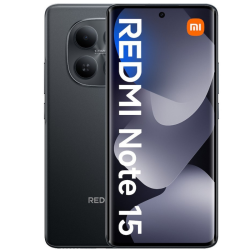 Xiaomi Redmi Note 15 4G Dual Sim 6GB/128GB - Black μπροστά και πίσω όψη με ενεργή οθόνη