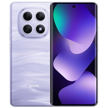 Xiaomi Redmi Note 15 5G NFC Dual Sim - Purple μπροστά και πίσω όψη με ενεργή οθόνη