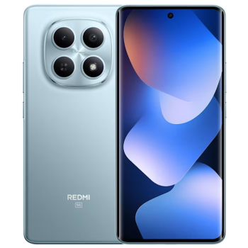 Xiaomi Redmi Note 15 5G NFC Dual Sim - Glacier Blue μπροστά και πίσω όψη με ενεργή οθόνη