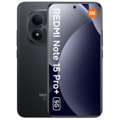 Xiaomi Redmi Note 15 Pro Plus 5G - Black μπροστά και πίσω όψη με ενεργή οθόνη