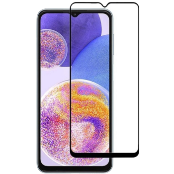 3D Tempered Glass Full Cover & Full Glue για Samsung Galaxy A17 - Μαύρο τοποθετημένο μπροστά από συσκευή