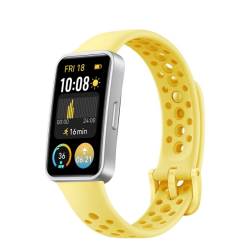 Huawei Band 9 Αδιάβροχο με Παλμογράφο - Lemon Yellow με ασημί καντράν και κίτρινο λουράκι