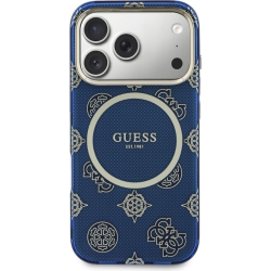 Guess Iml Peony Dot Magsafe Back Cover Θήκη για iPhone 17 Pro - Blue εφαρμοσμένη σε συσκευή πίσω όψη