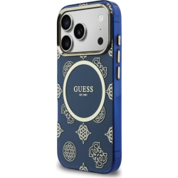Guess Iml Peony Dot Magsafe Back Cover Θήκη για iPhone 17 Pro - Blue εφαρμοσμένη σε συσκευή πίσω πλαϊνή όψη