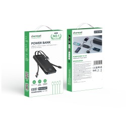 Charmast W1148 Power Bank 10000mAh με 2 Θύρες USB-A και Θύρα USB-C Power Delivery - Μαύρο κουτί συσκευασίας