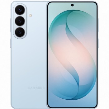 Samsung Galaxy S26+ 5G Dual SIM 12GB/256GB - Sky Blue μπροστά και πίσω όψη με ενεργή οθόνη 6,7" και τριπλή πίσω κάμερα 50MP
