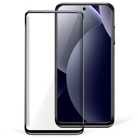 3D Tempered Glass Full Cover & Full Glue για Xiaomi Redmi Note 15 Pro Plus - Μαύρο τοποθετημένο μπροστά από συσκευή