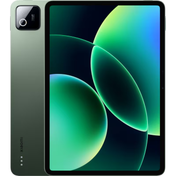 Xiaomi Pad 8 11.2" WiFi - Green μπροστά και πίσω όψη με ενεργή οθόνη και πίσω κάμερα 13MP