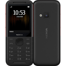 Nokia 5310 (2020) Dual SIM Κινητό με Κουμπιά με Ελληνικό Μενού - Black/Red μπροστά και πίσω όψη με ενεργή οθόνη