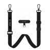 Tech-Protect Rope Crossbody Λουράκι Λαιμού για Κινητά - Μαύρο λουράκι και καρτελάκι εφαρμογής