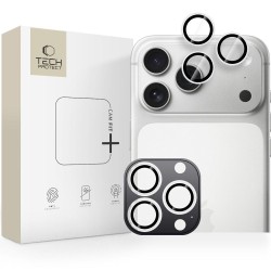 Tech-Protect Camring Fit+ Προστασία Κάμερας Μεμβράνη για το iPhone - ασημί κουτί συσκευασίας και περιεχόμενα